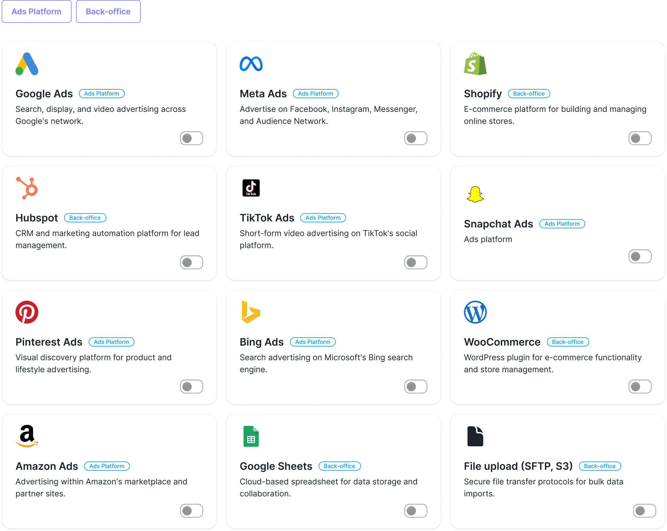 TrustData integration's list